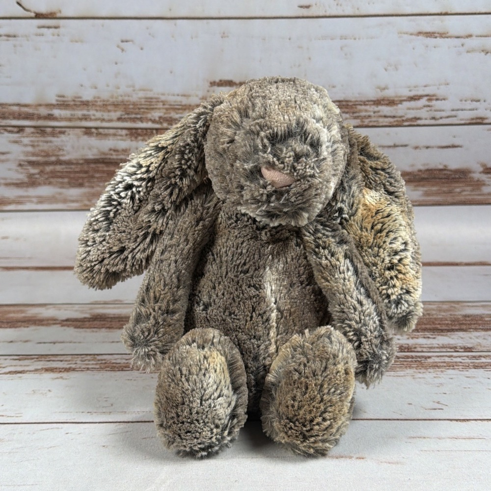 Jellycat Bashful Cottontail Bunny 11" Medium Woodland Tan Brown Plush Rabbit